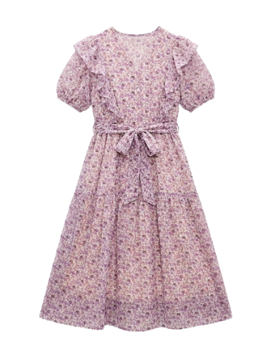 Floral Ruffle Midi Dress