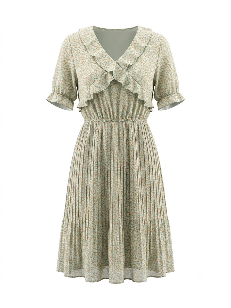 Floral Ruffle Midi Dress