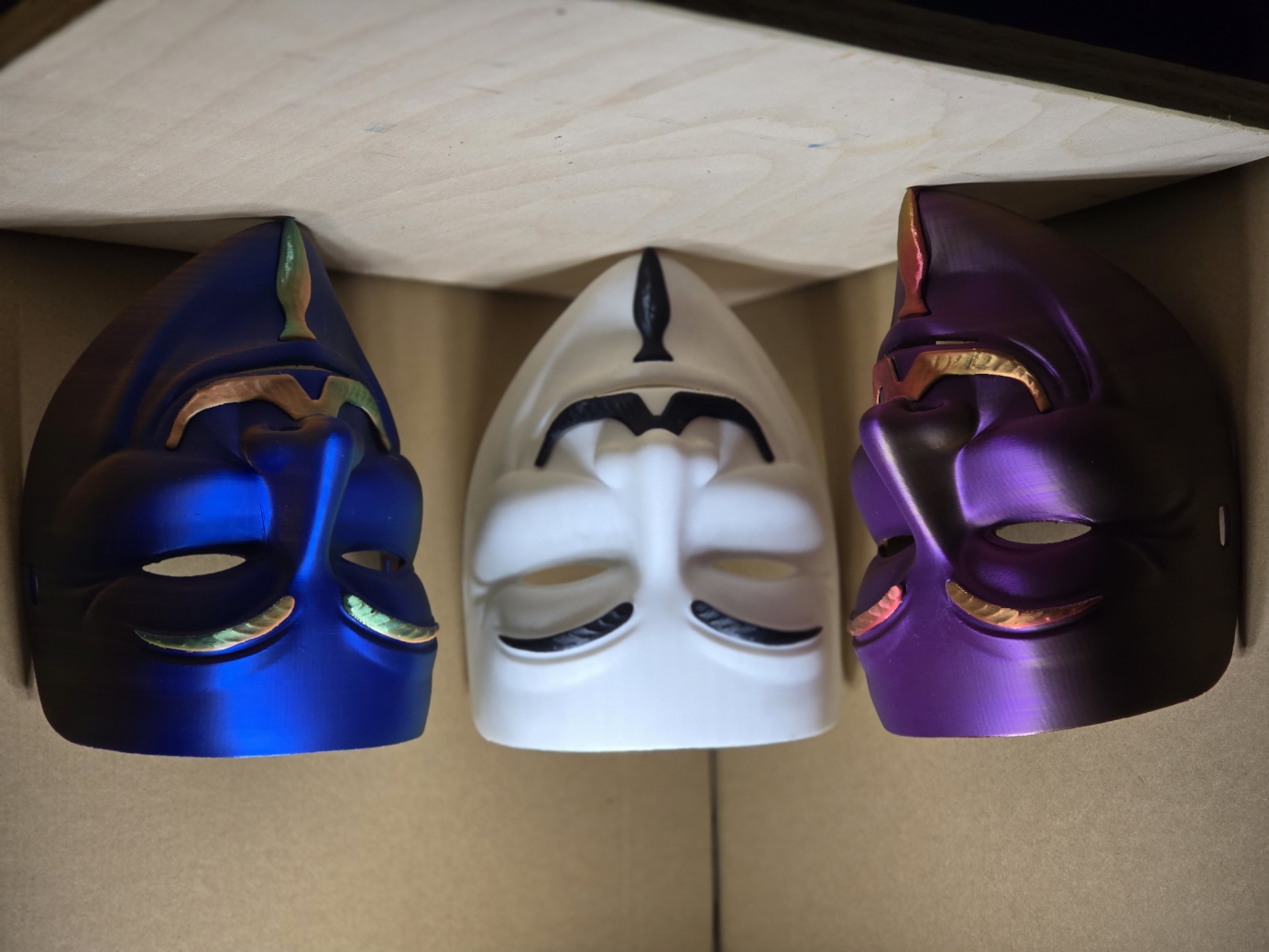 (PLA-SILK, PLA, PLA-CF) 3D-PRINTED Cyber Mask Phantom Hacker Mask