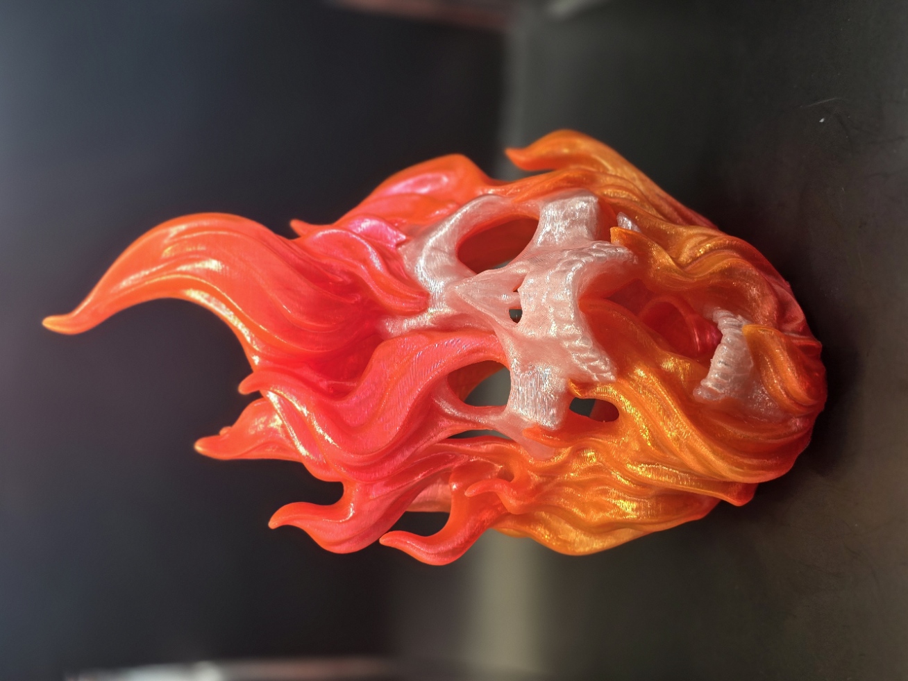 (PETG) 3D-PRINTED Flaming Skull Electric Tea Light Holder