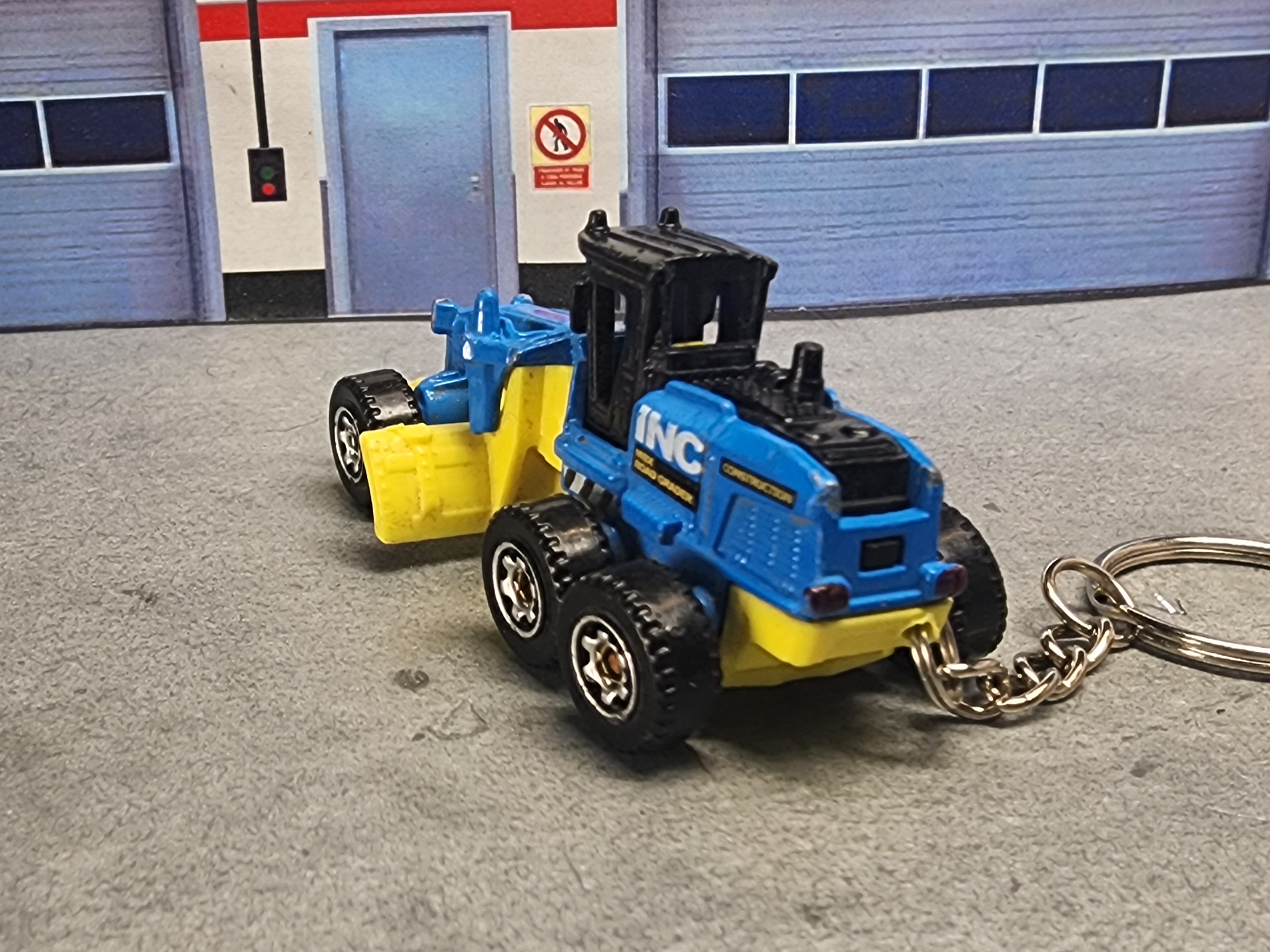 Road Grader Keychain, 1:64 Scale Diecast