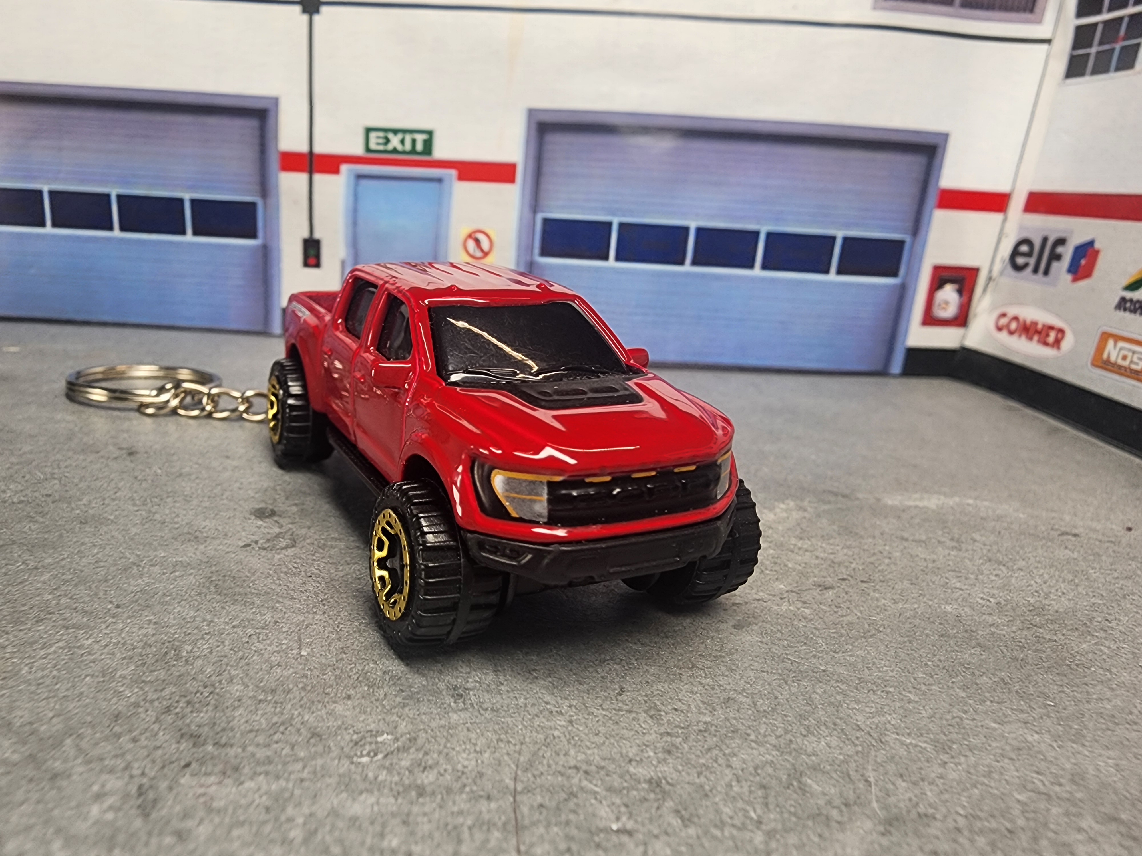 Ford Raptor Pickup Truck Keychain, 1:64 Scale Diecast