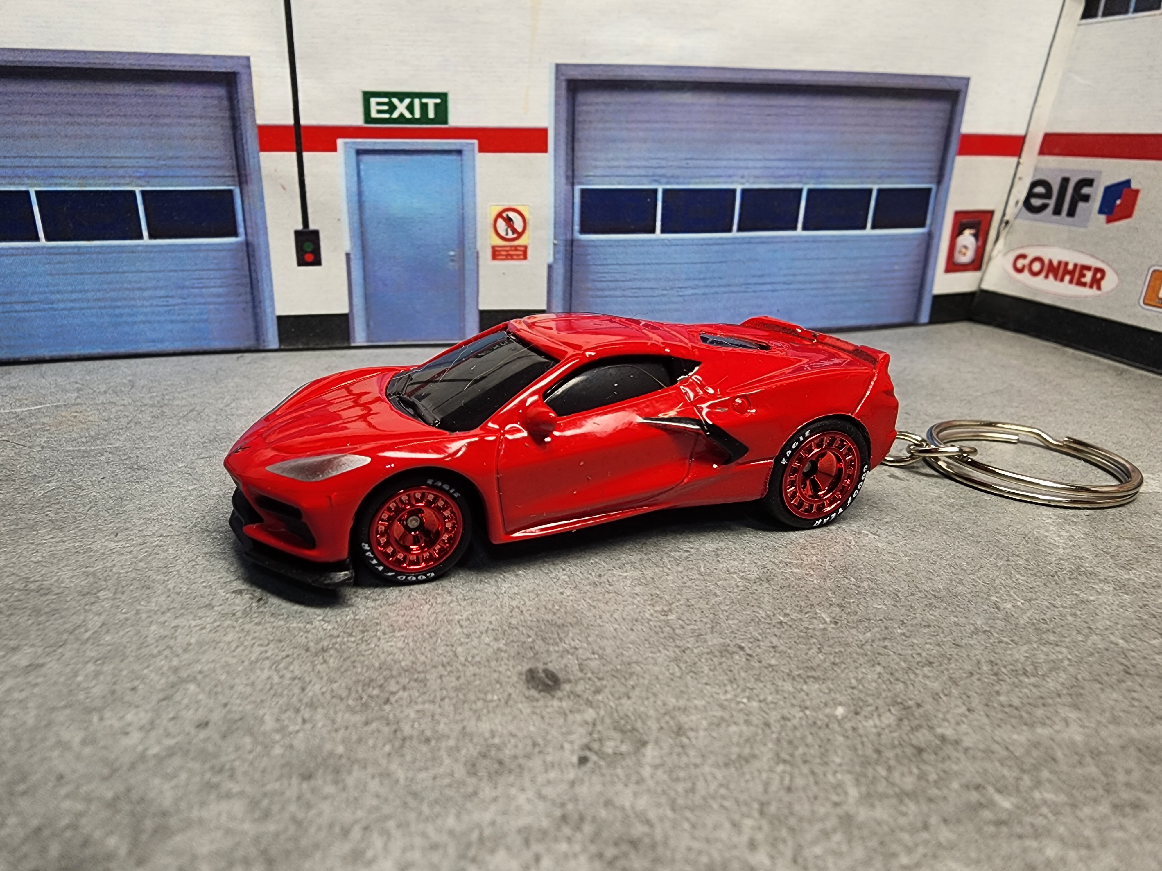 Corvette C8 Keychain, 1:64 Scale Diecast