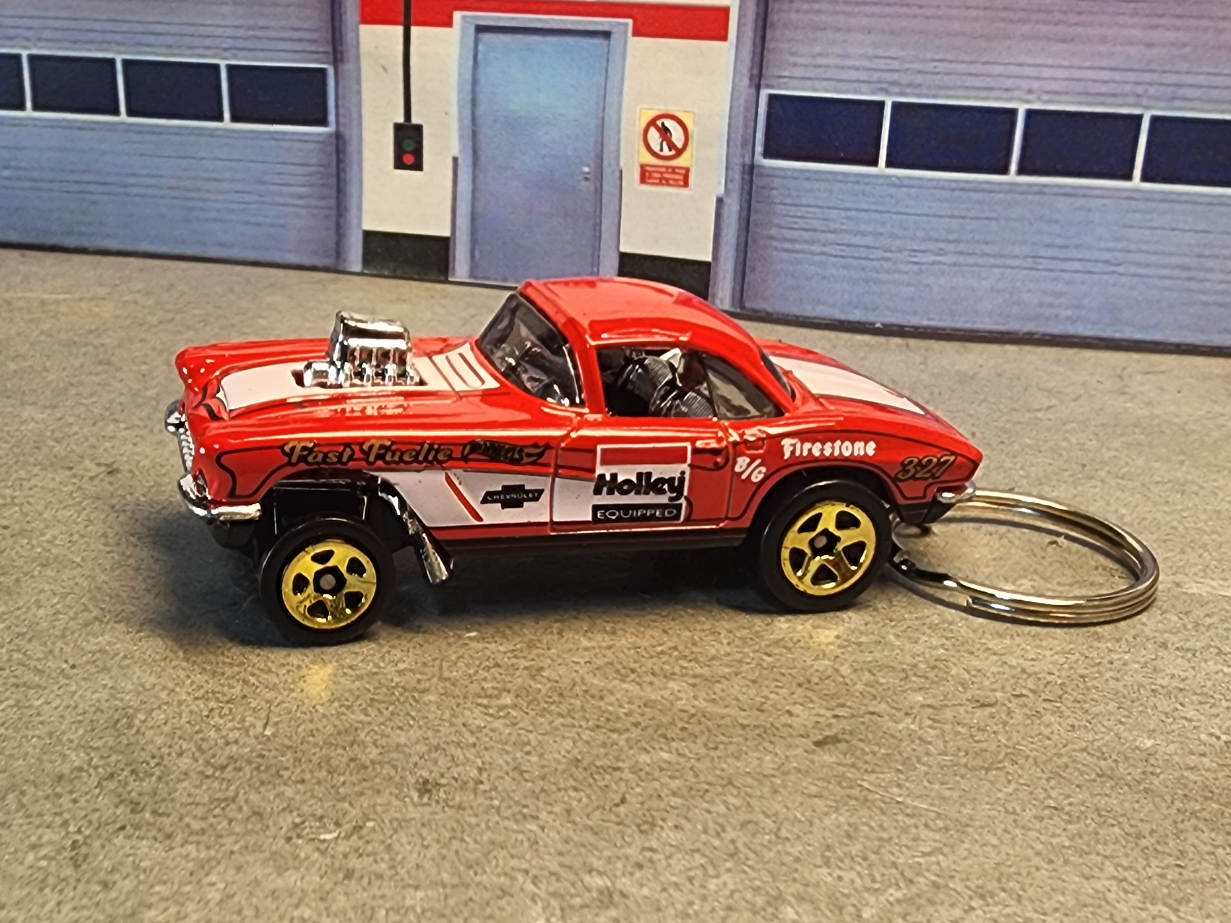 1962 Chevy Corvette Keychain, 1962 Gasser Die Cast 1:64 Scale