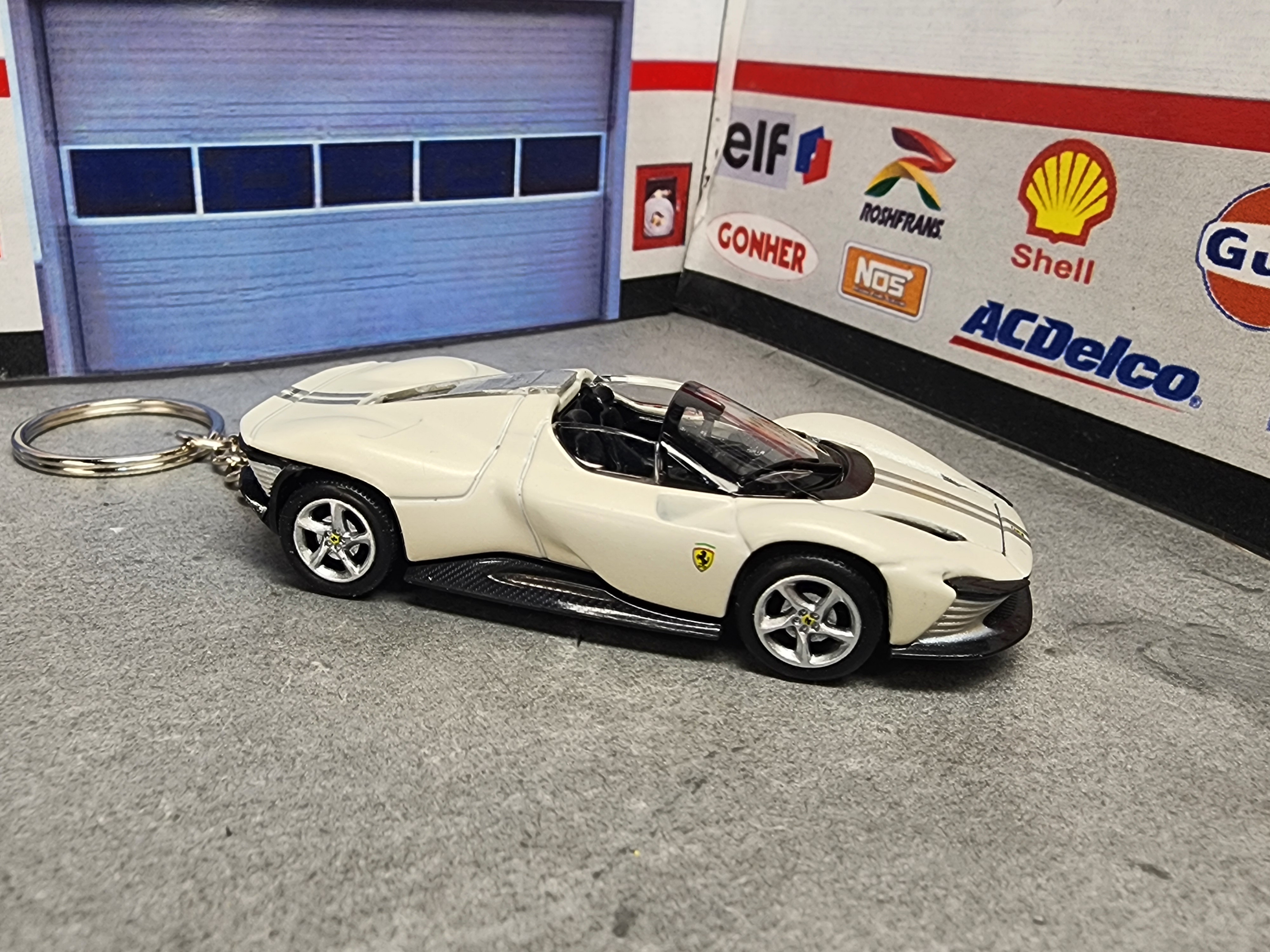 Ferrari Daytona SP3 Keychain, Die Cast 1:64 Scale