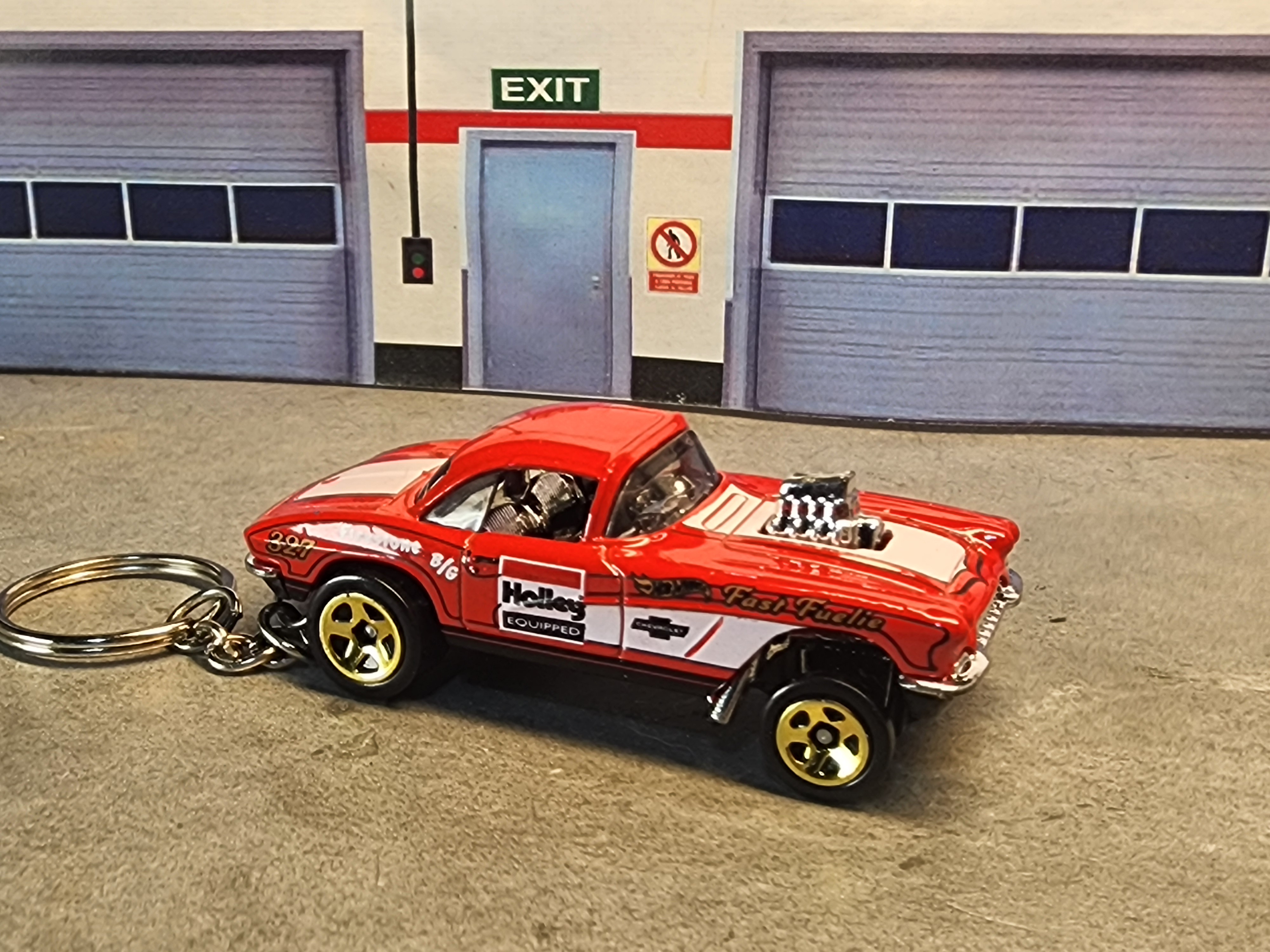 1962 Chevy Corvette Keychain, 1962 Gasser Die Cast 1:64 Scale