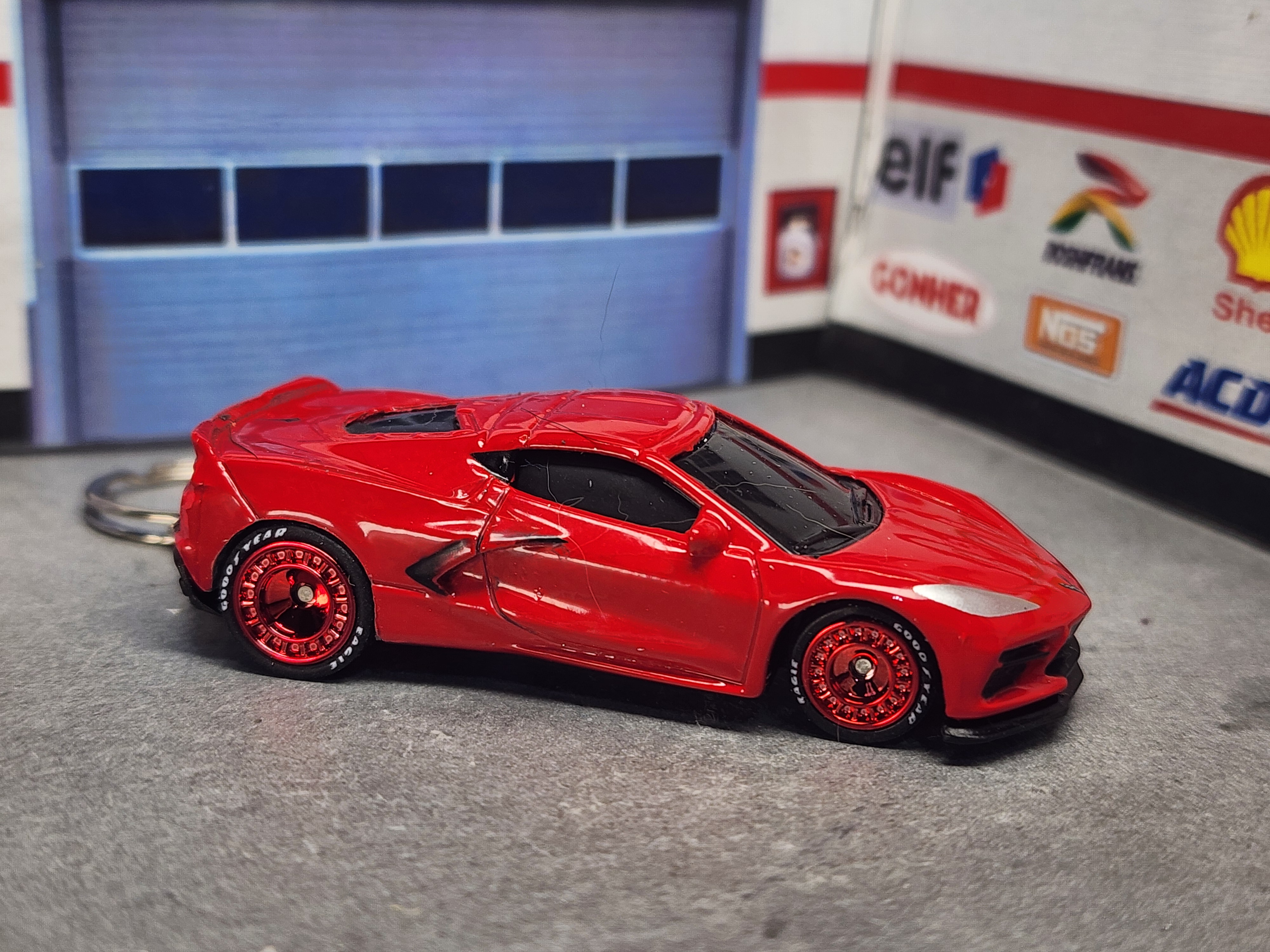 Corvette C8 Keychain, 1:64 Scale Diecast