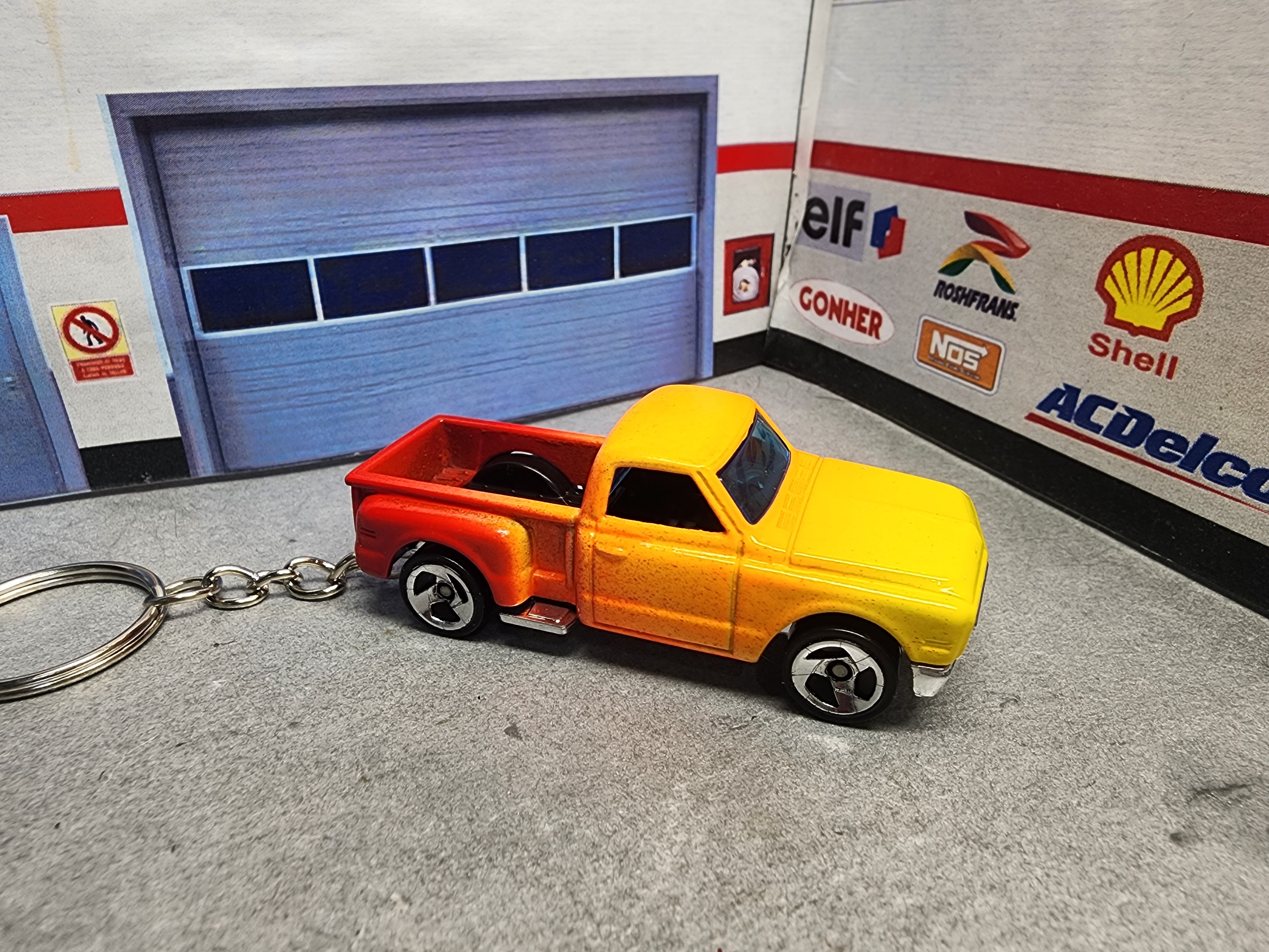 1969 Chevy C10 Keychain, Chevy Short Box Pickup Keychain