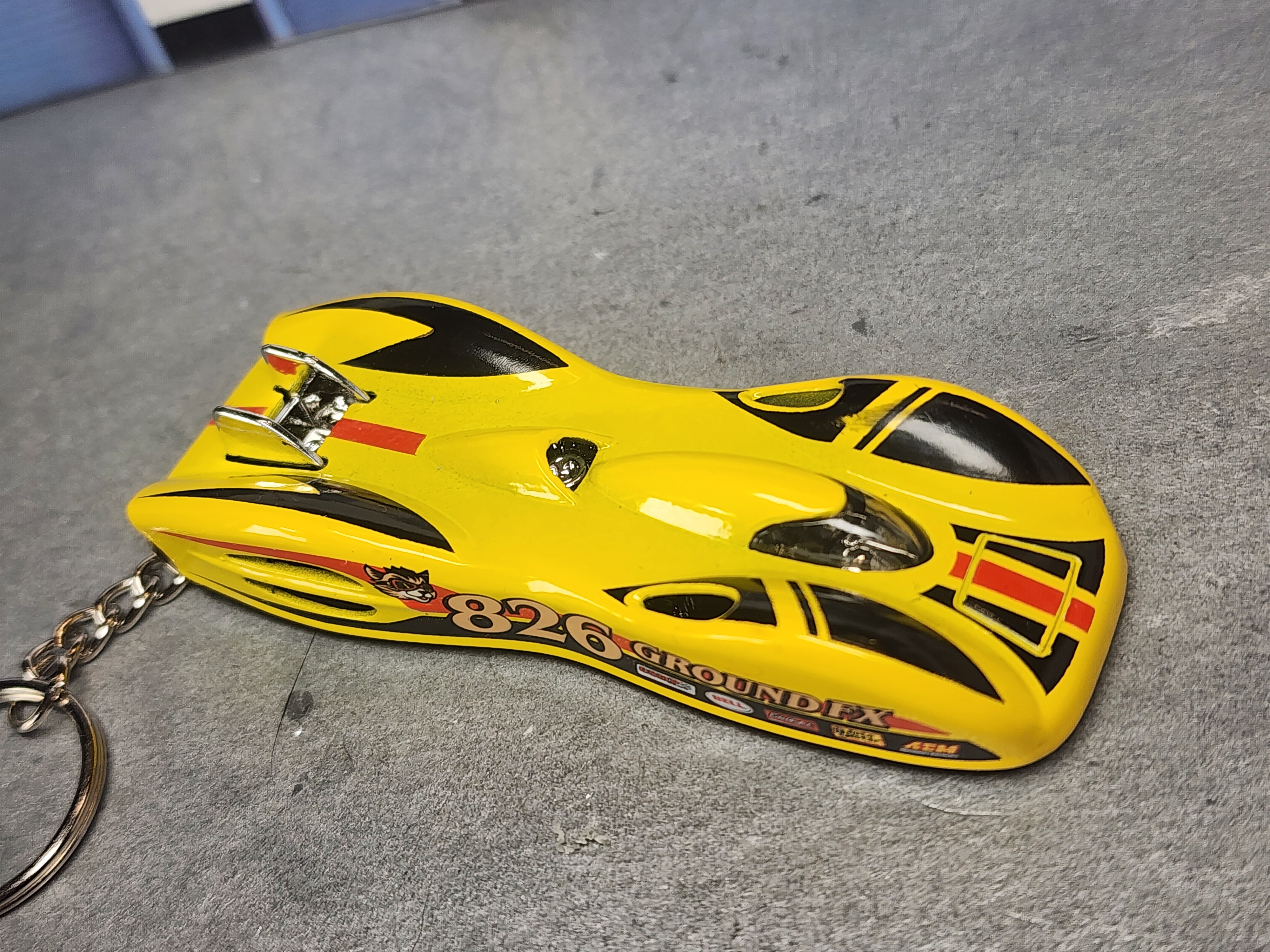 Ground FX Slat Flats Racer Keychain, 1:64 Scale Diecast