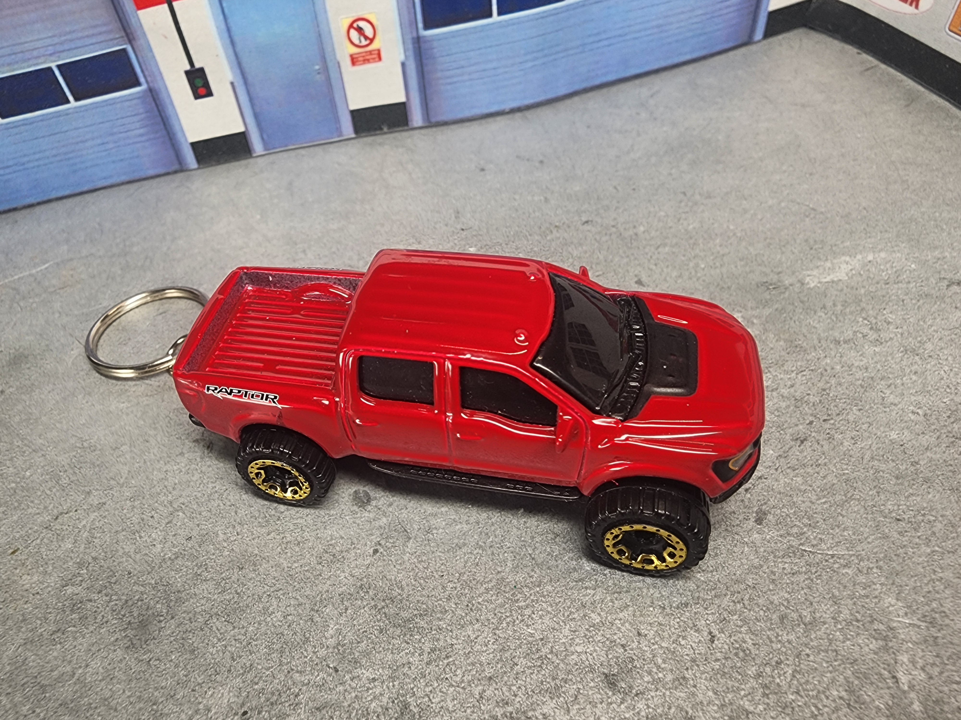 Ford Raptor Pickup Truck Keychain, 1:64 Scale Diecast