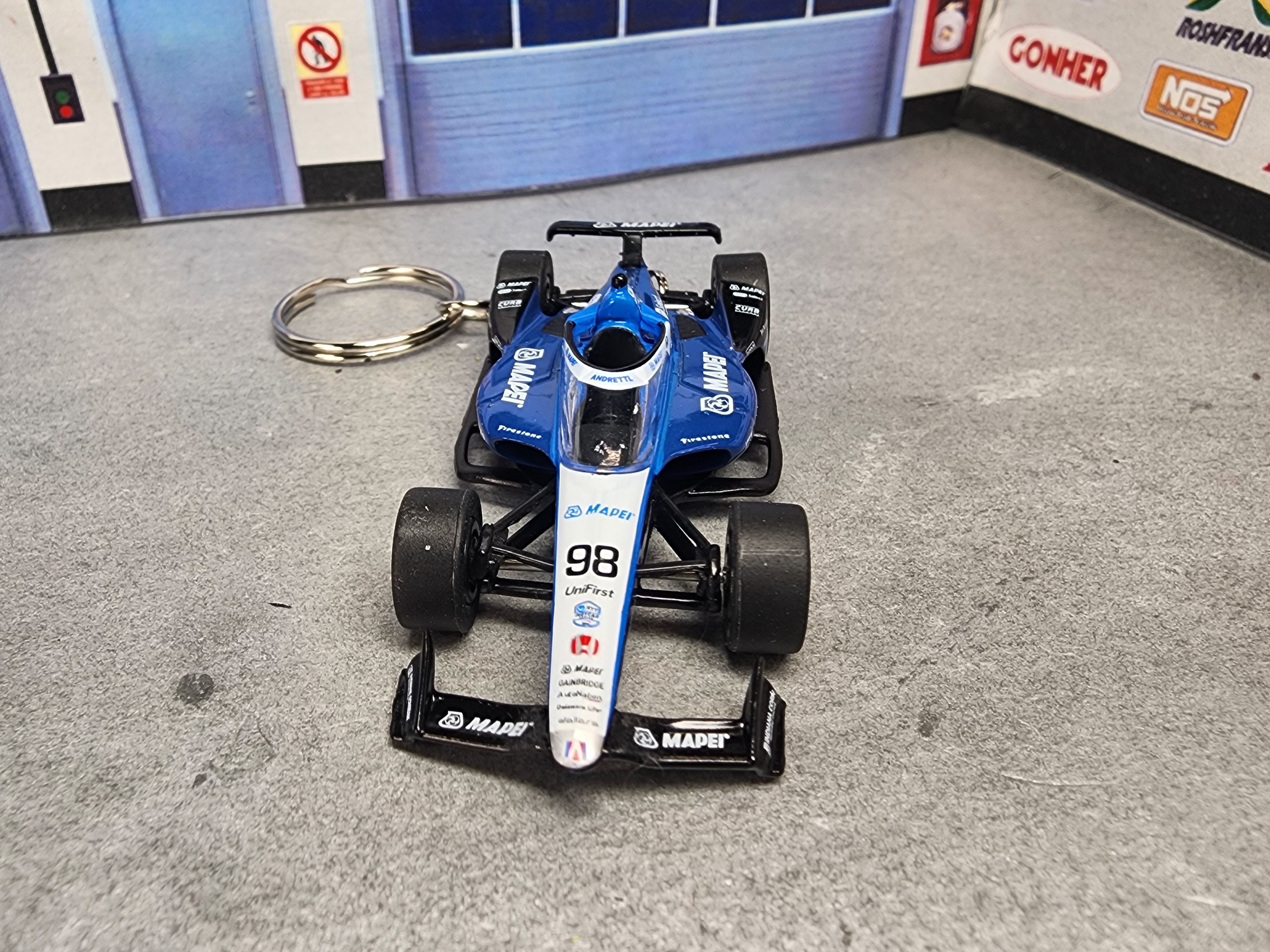 Team Andretti Indycar Keychain, #98 Driven by Marco Andretti, Diecast 1:64 Scale