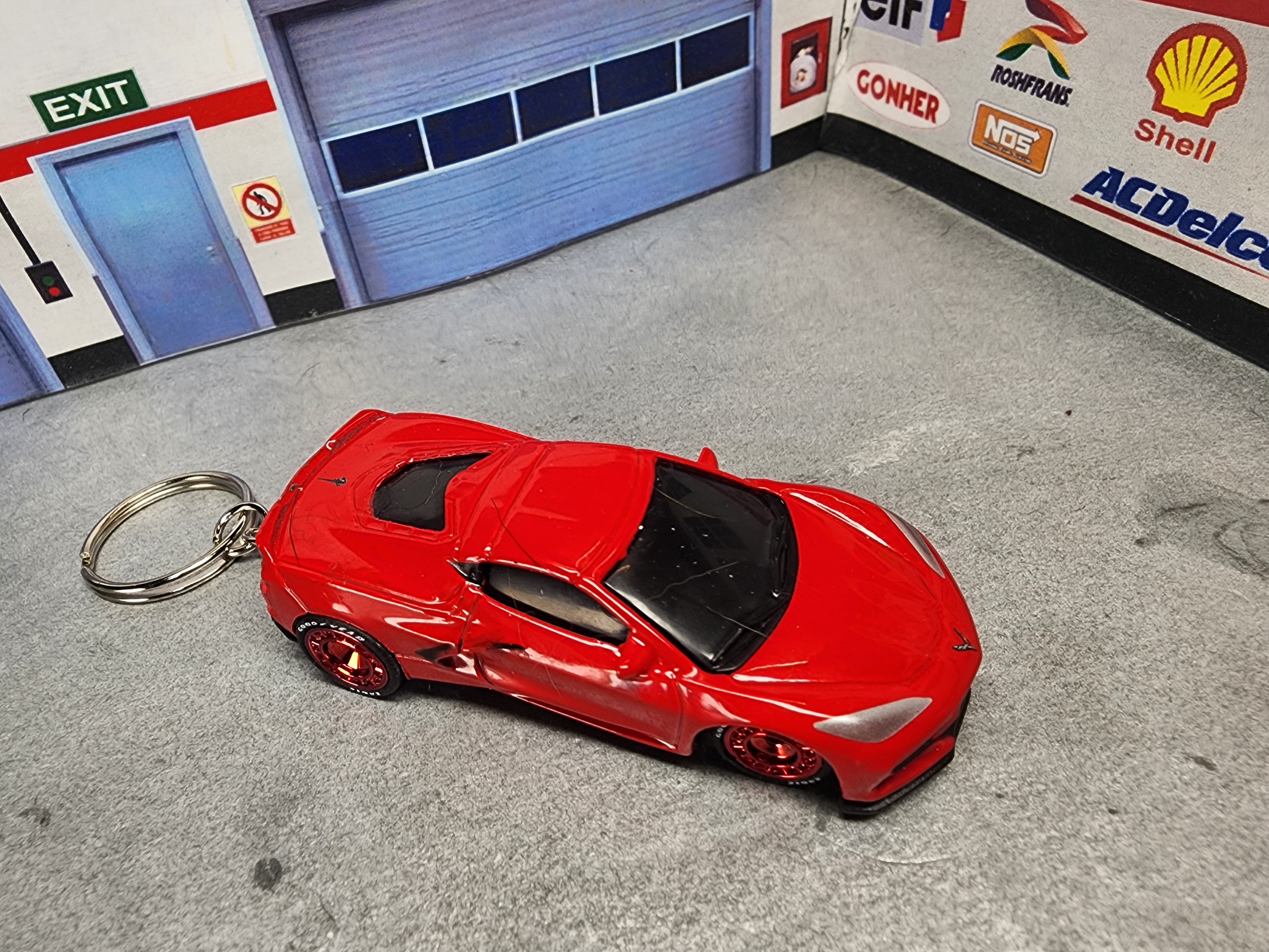 Corvette C8 Keychain, 1:64 Scale Diecast