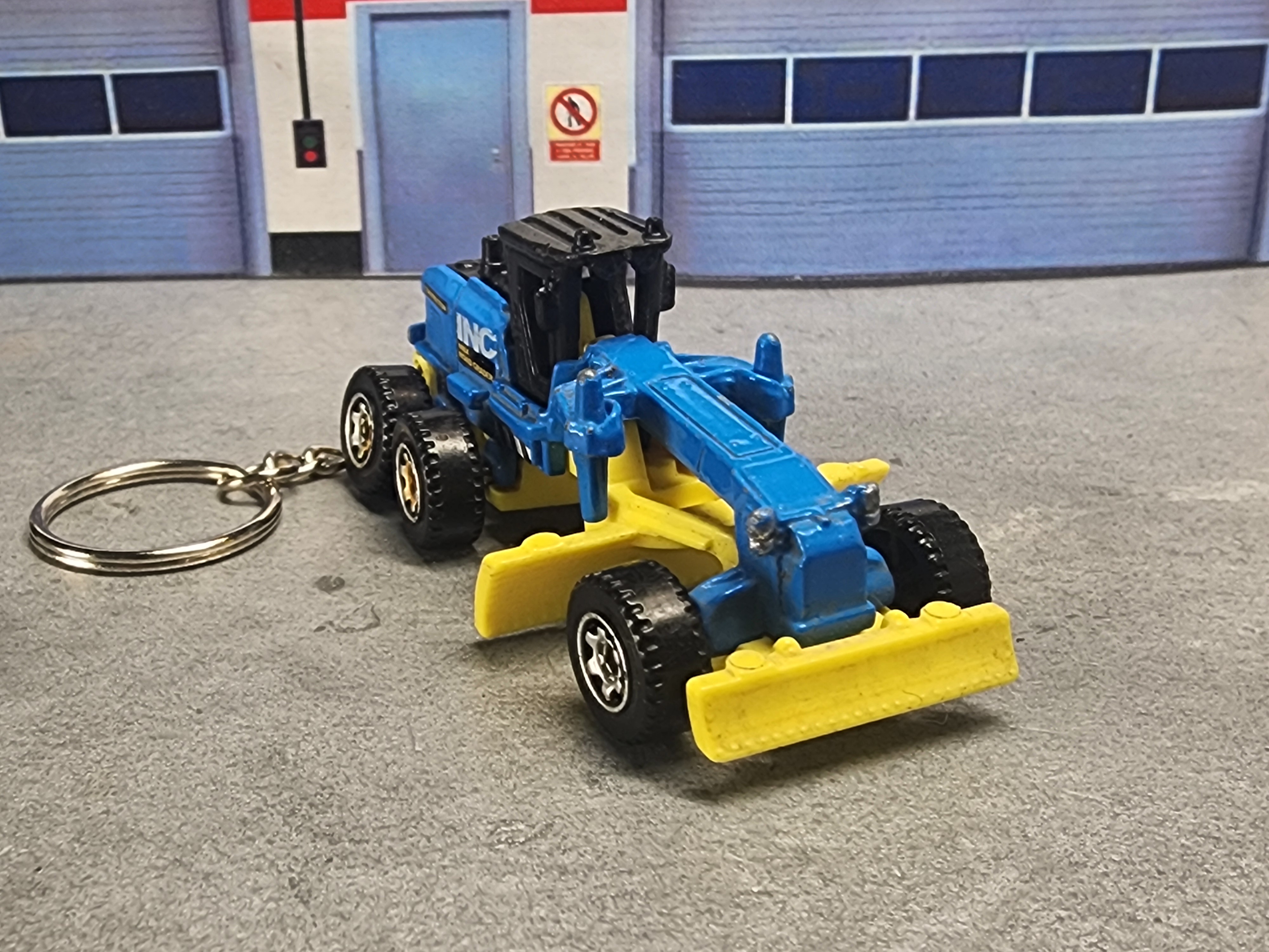Road Grader Keychain, 1:64 Scale Diecast