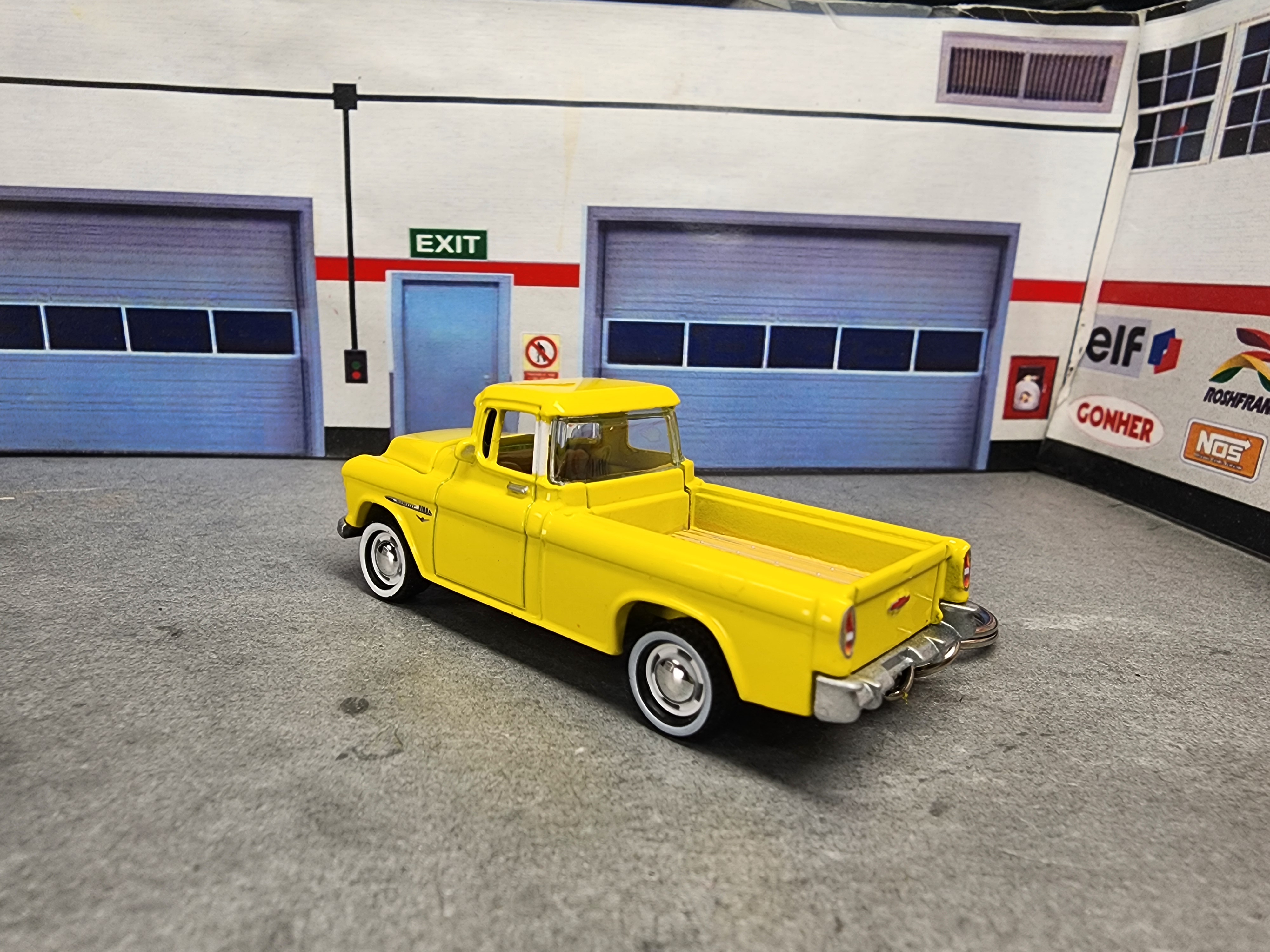 Vintage 1955 Chevy Cameo Pickup Keychain, Diecast 1:64 Scale