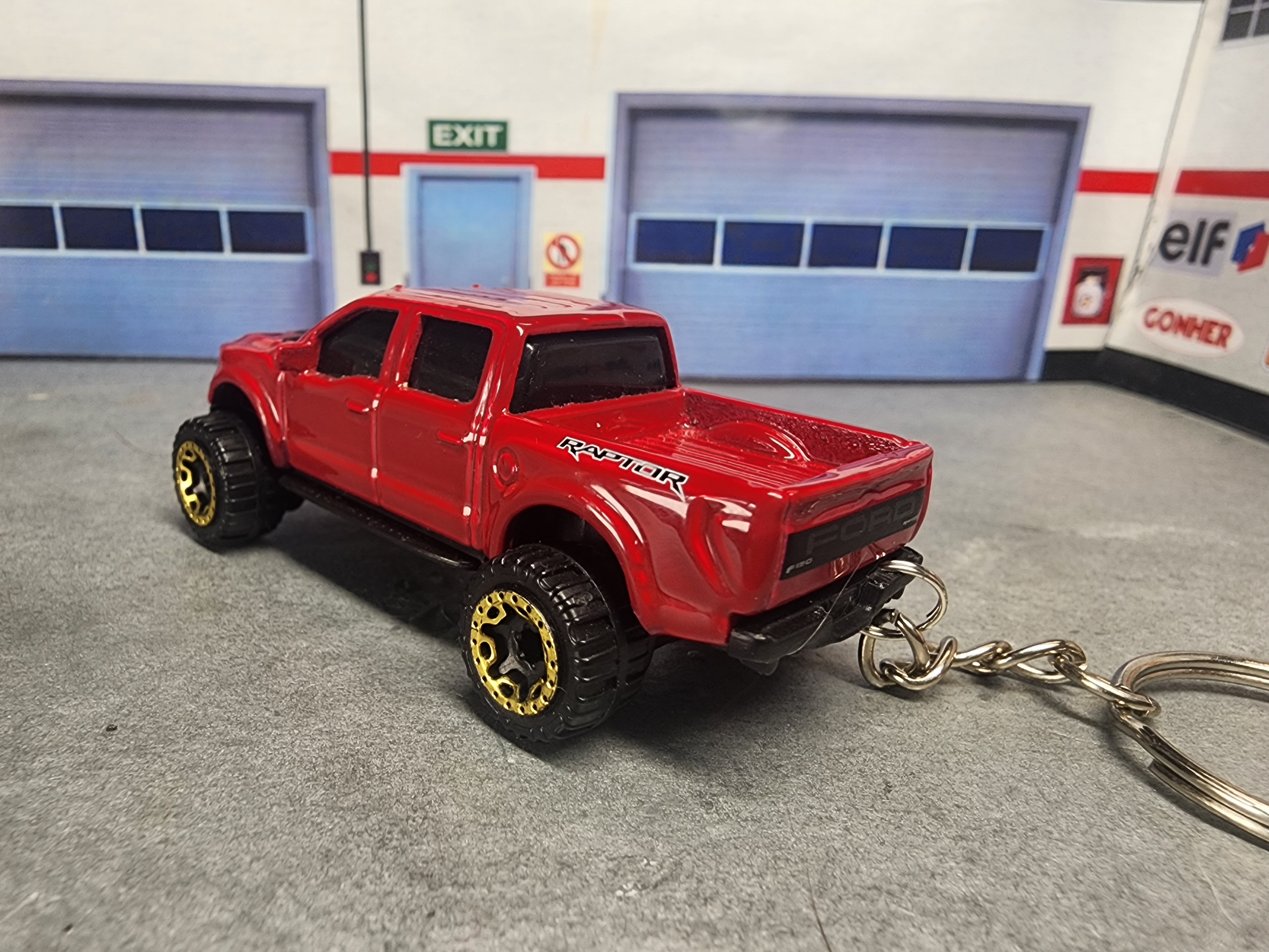 Ford Raptor Pickup Truck Keychain, 1:64 Scale Diecast