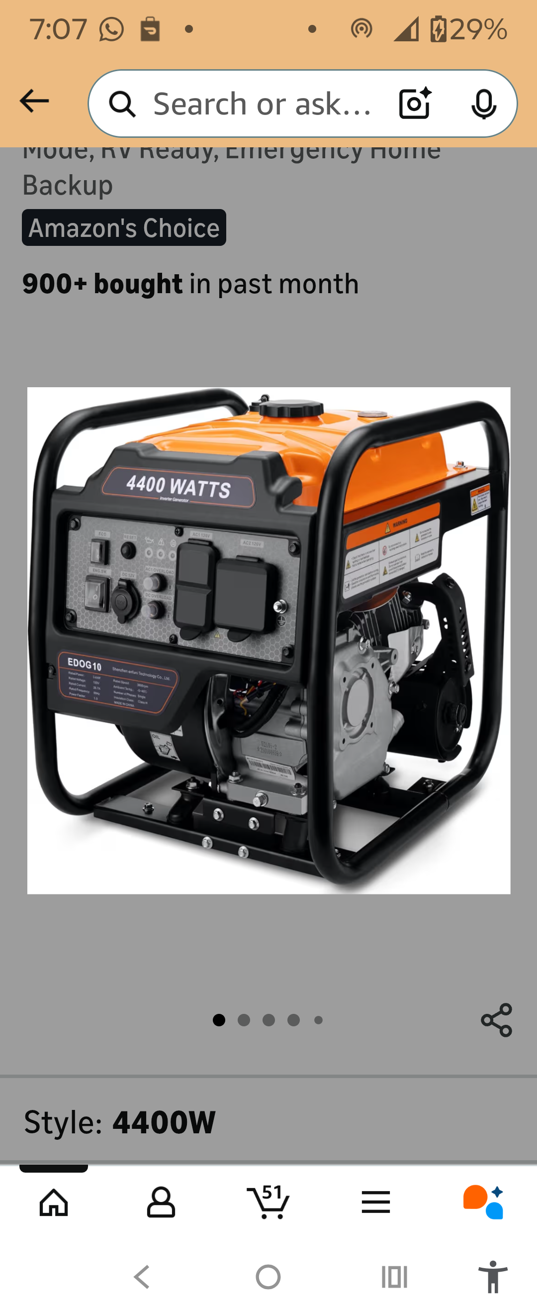 4400W Portable Generator