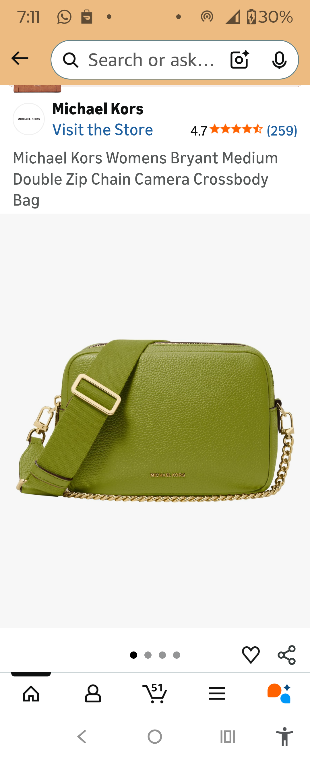 Bryant Medium Double Zip Crossbody Bag