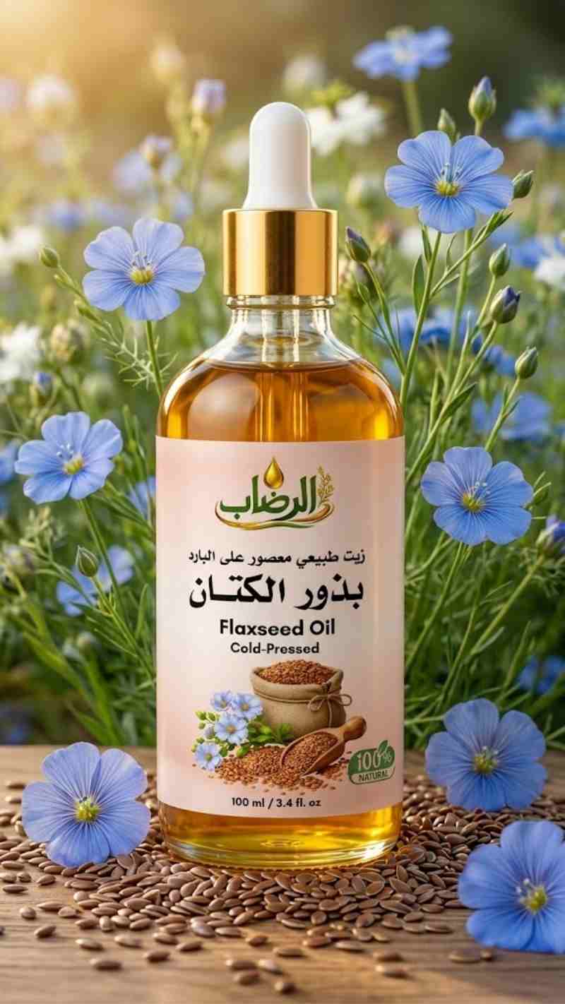 زيت بذور الكتان الطبيعي