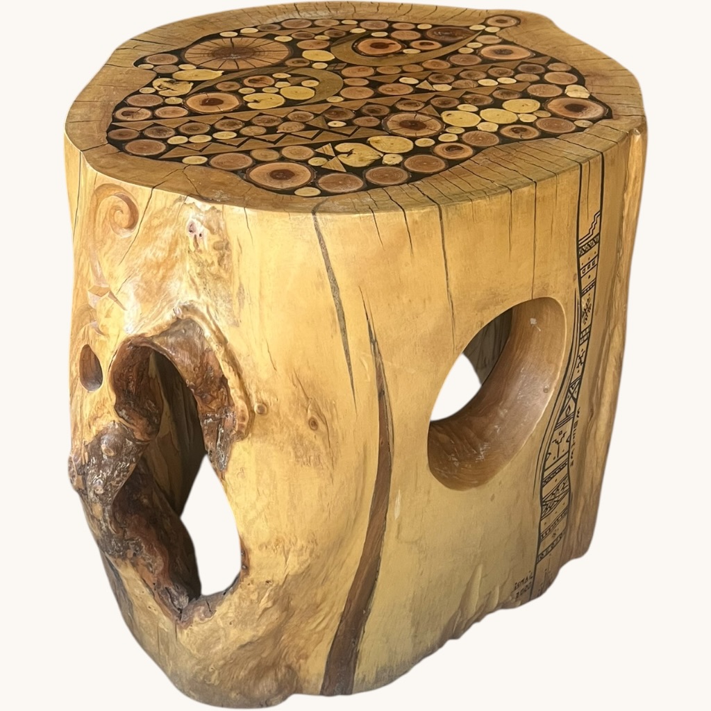 Rustic Wooden Stump Table