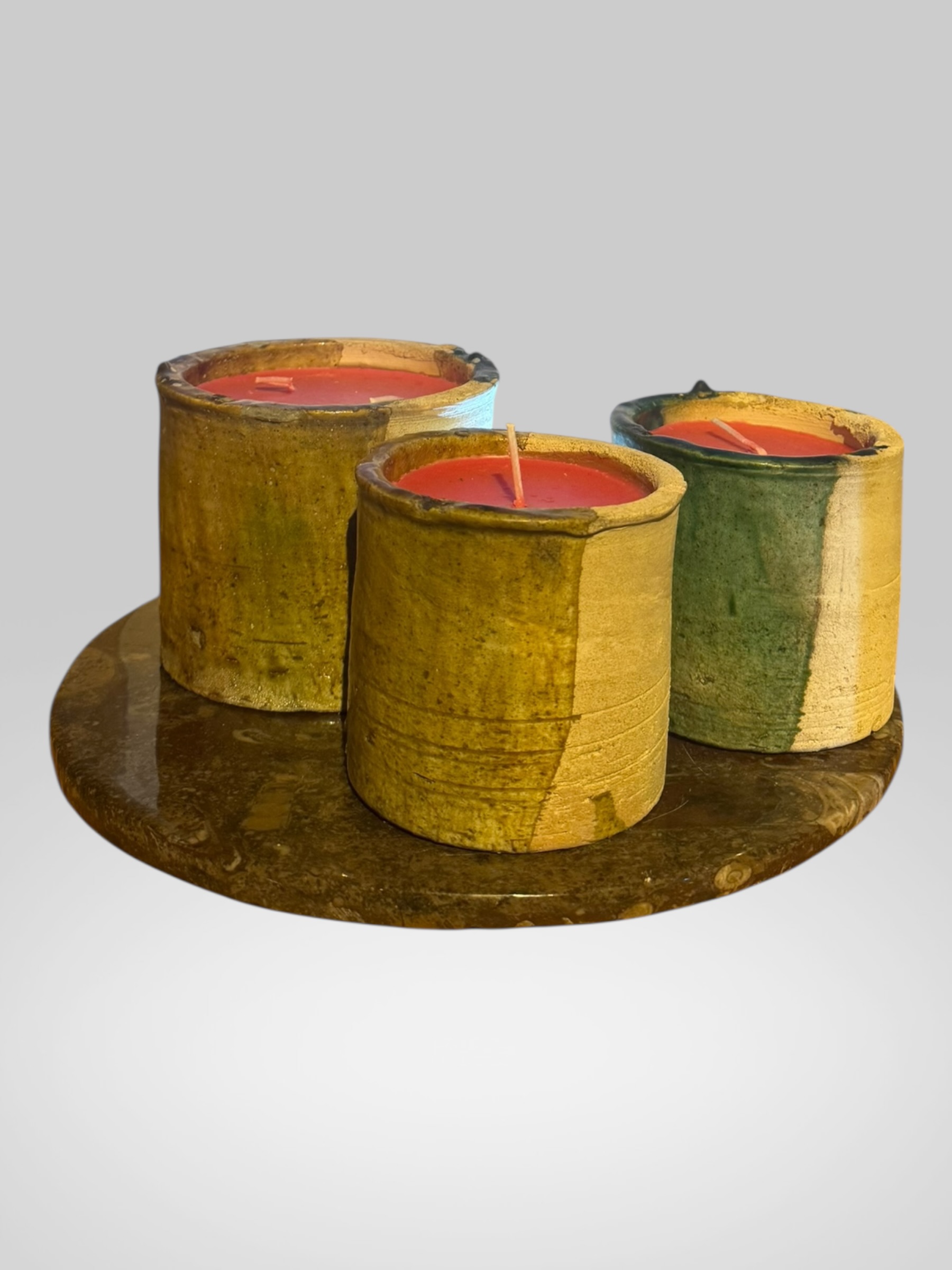 Rustic Ceramic Candle Set