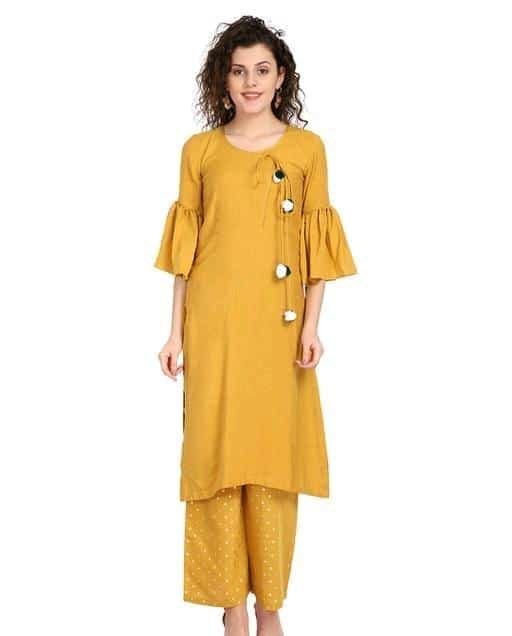 Mustard Yellow Kurti Set