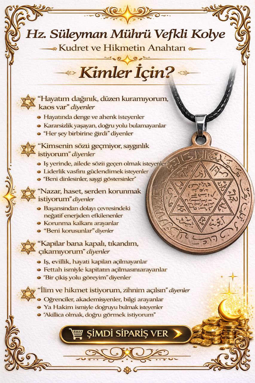 HZ,Süleyman Mührü Vefkli KOLYE