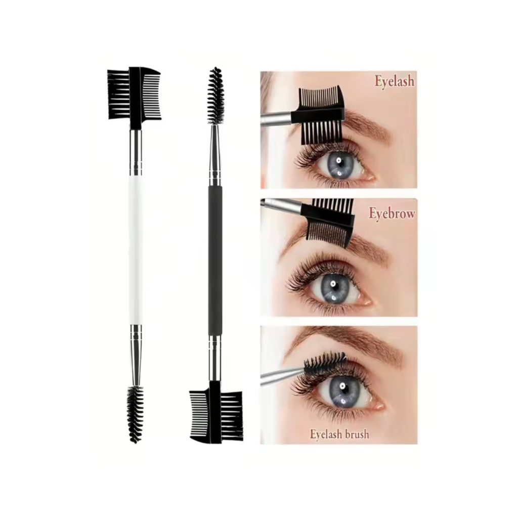 Kit 3  Pinceis Duplo Para Sobrancelha Escovinha Aleatória