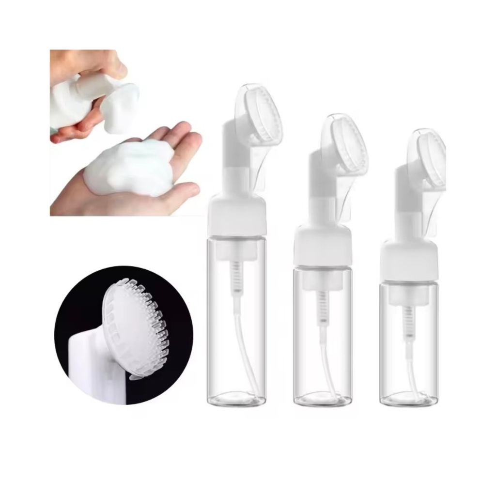 Frasco Pump Espumador Com Escova de Silicone Skincare