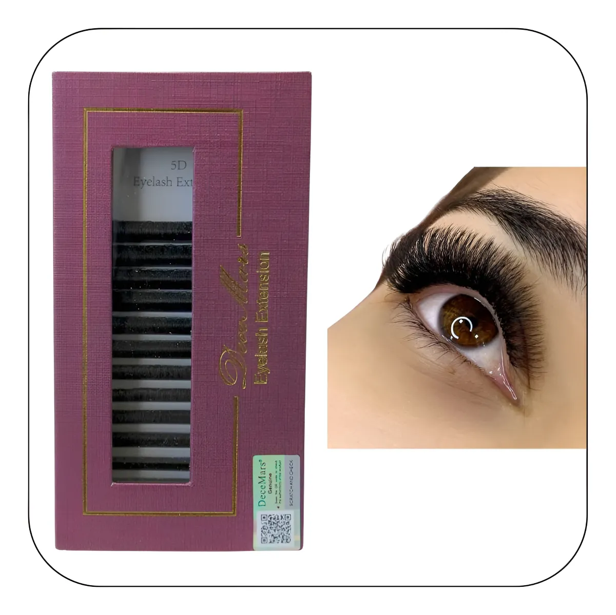 Extensão de Cílios Curvatura 5D  Tamanho 13 Decemars