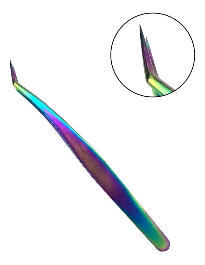 Kit 4 Pinças Extensão de Cílios Cherry Lash Multicor Alta Precisão