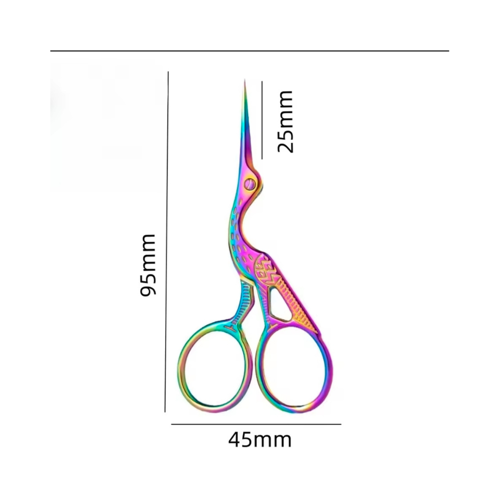 Tesoura para Design de Cílios e Sobrancelhas Formato  de Pássaro