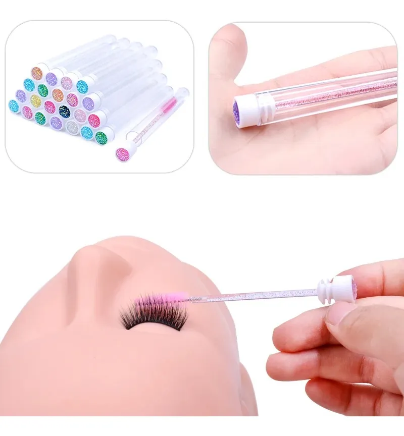 Escova para Cílios Glitter Rosa