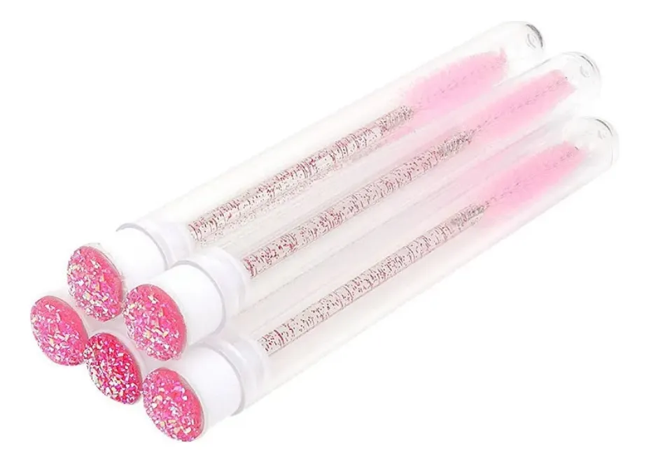 Escova para Cílios Glitter Rosa