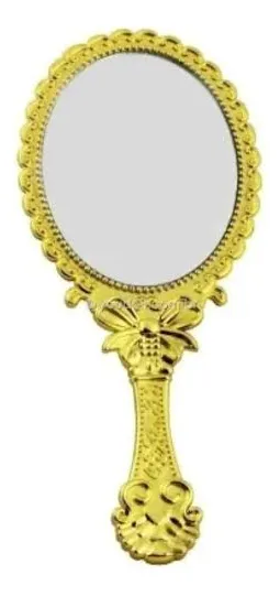 Espelho Princesa de Mão Dourado