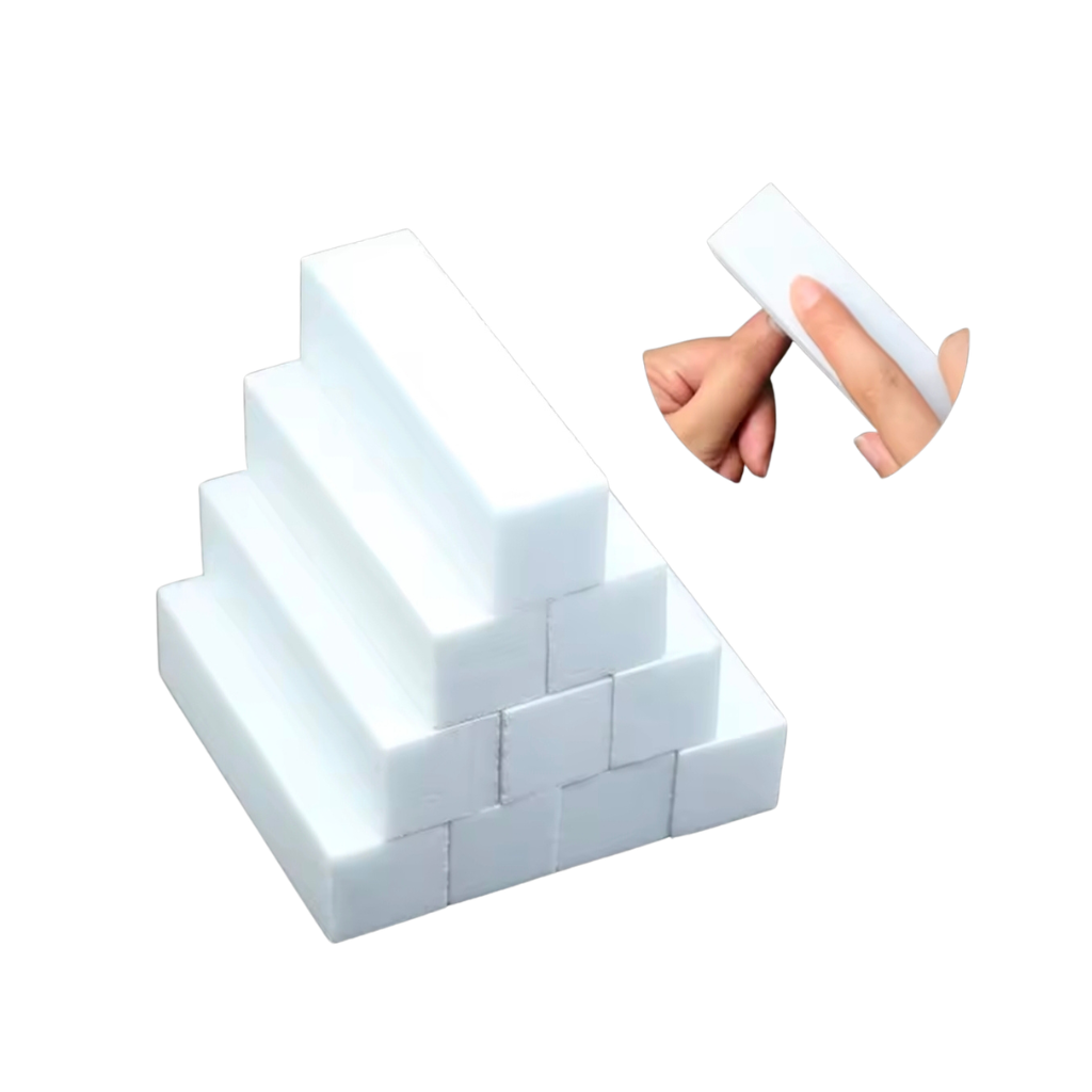 Kit 10 Lixa De Polir Unhas Bloco Branco 4 Faces Profissional