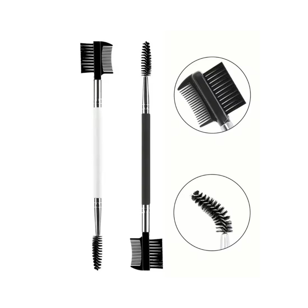 Kit 3  Pinceis Duplo Para Sobrancelha Escovinha Aleatória