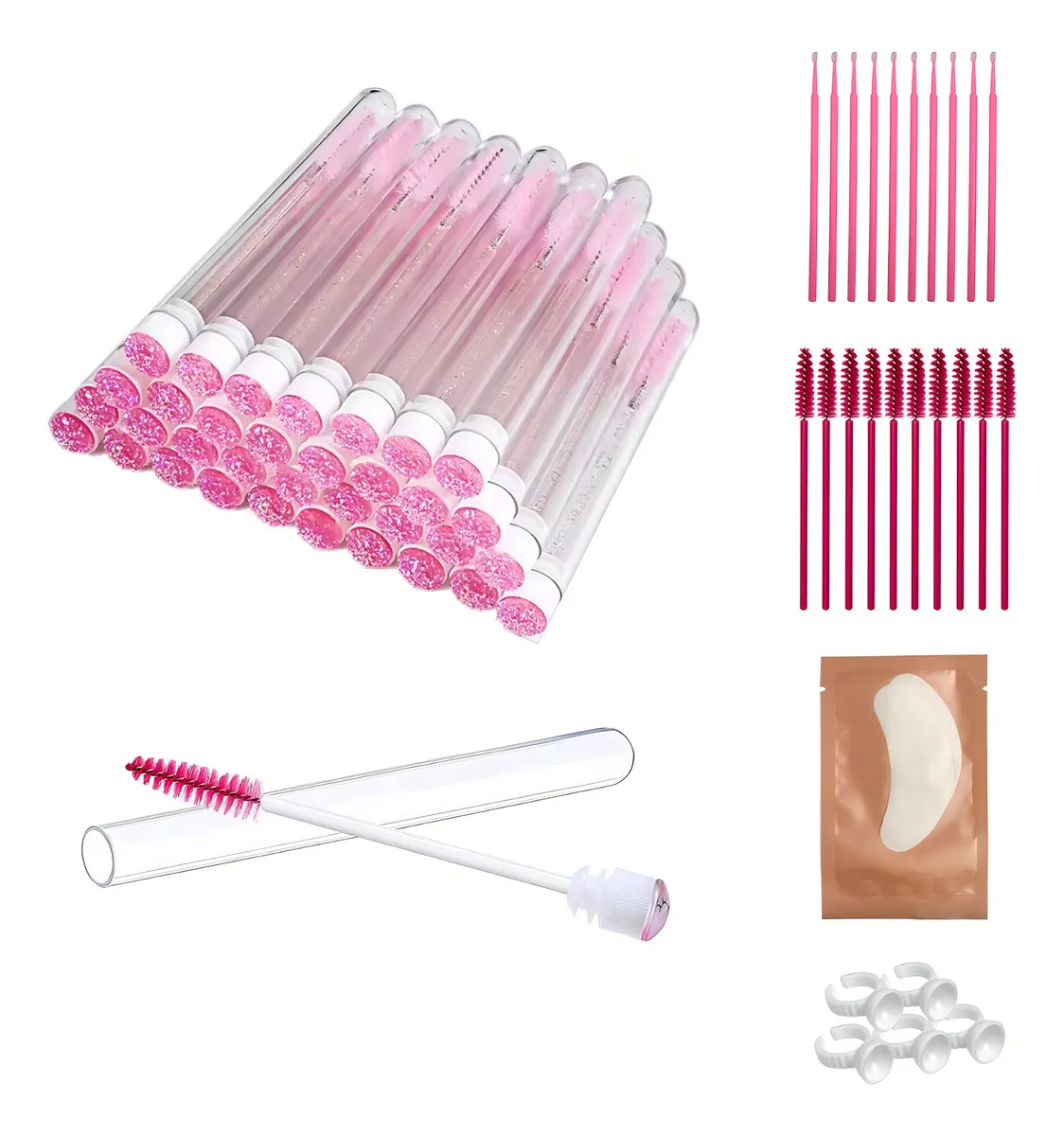 Escova para Cílios Glitter Rosa