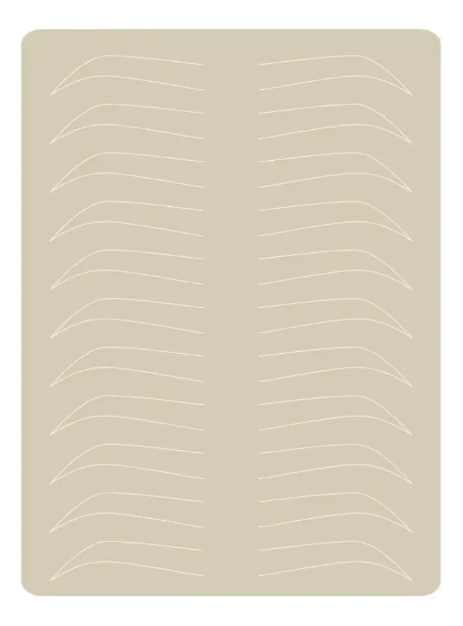 3 X Pele Sintética Para Treino Sobrancelha Microblading Bege Desenho Sobrancelha