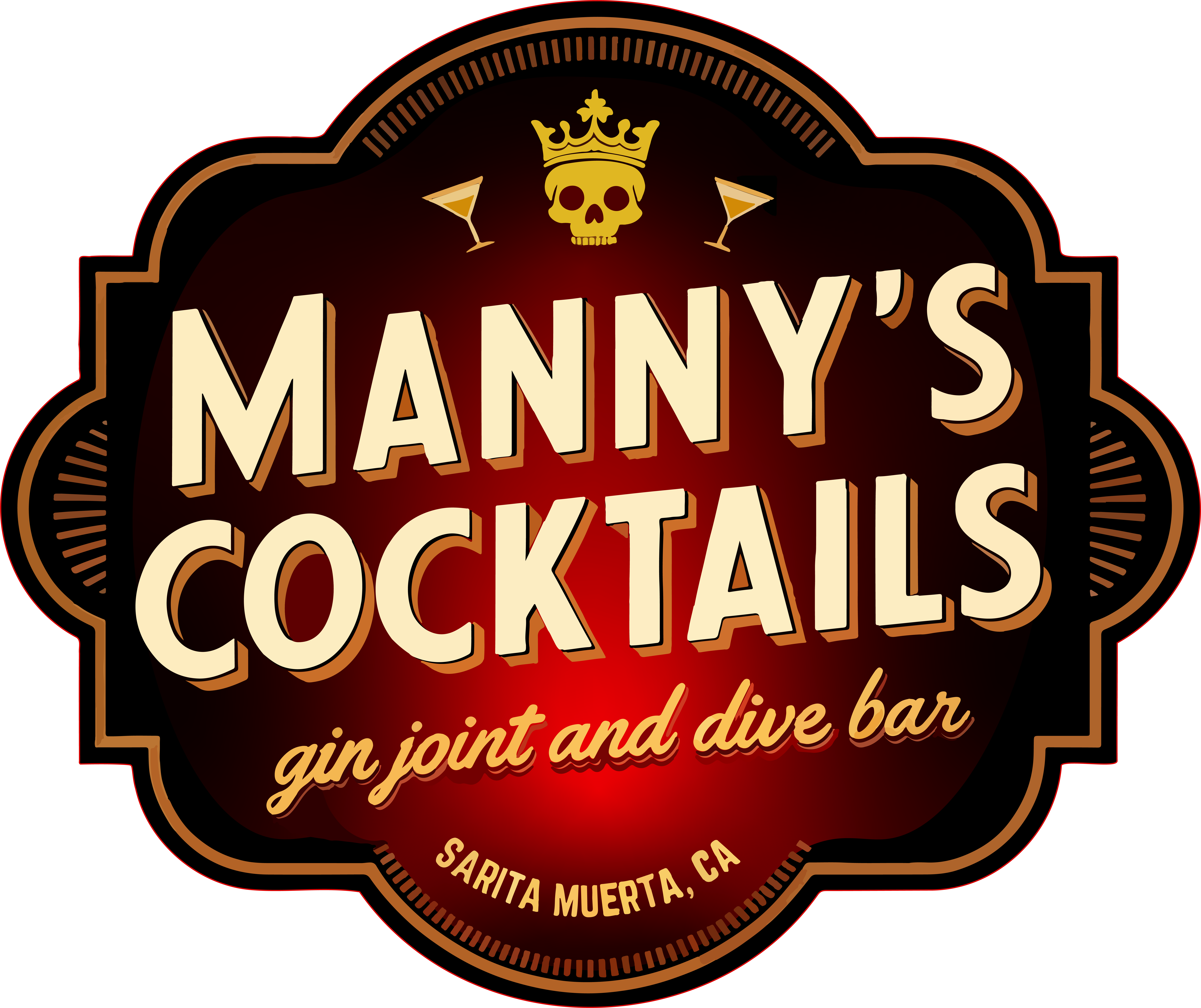 MANNY'S COCKTAILS LOGO TEE