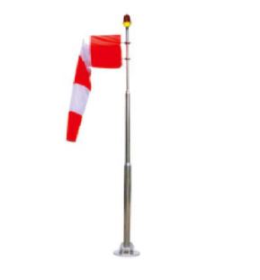LIGHTED HELIPAD WINDSOCK WITH 340mm DIAMATER FRAME AND POLE WSFRMPOL