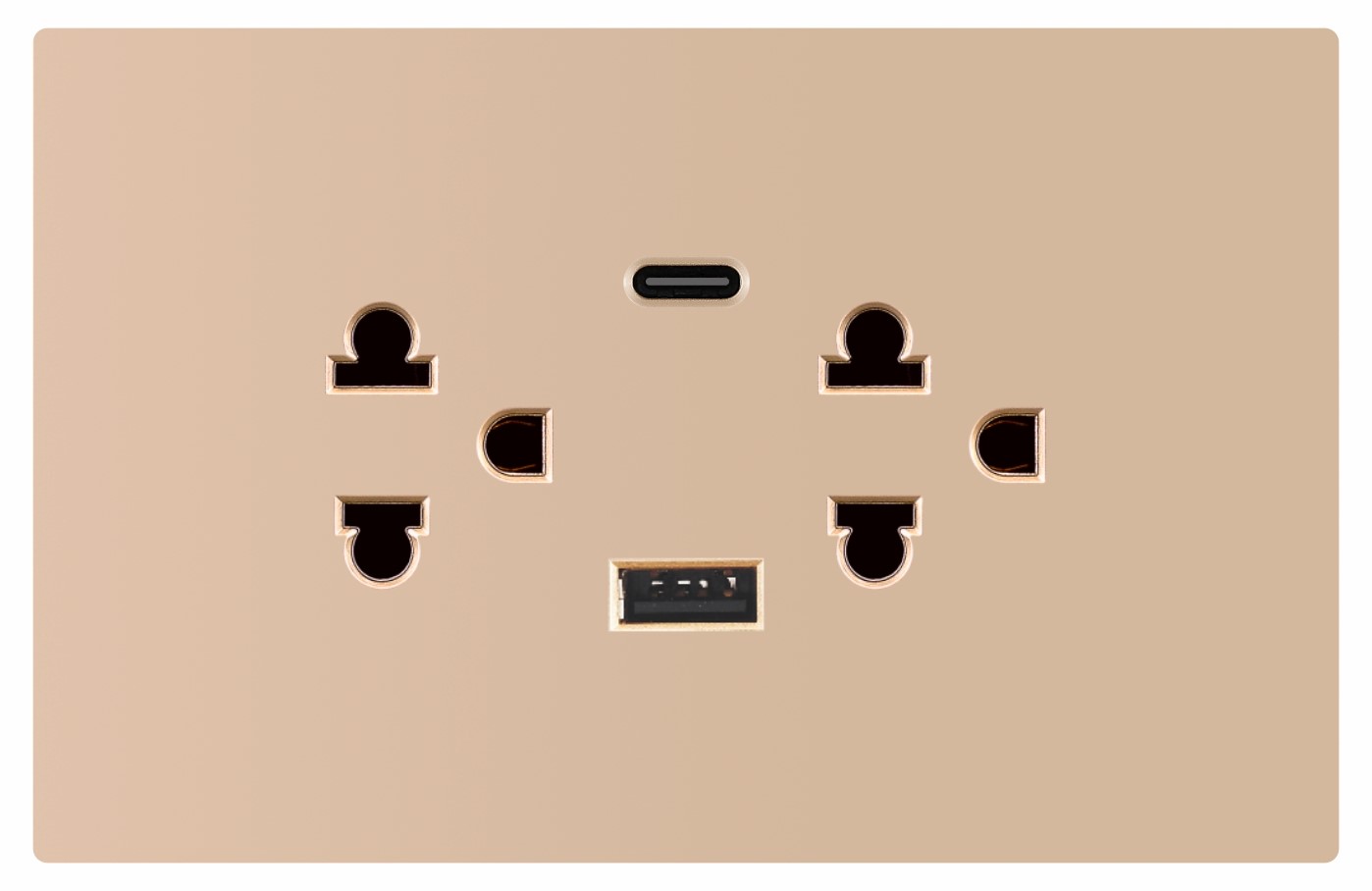 Twin Euro US socket American socket thailand socket with USB + Type C charging port
