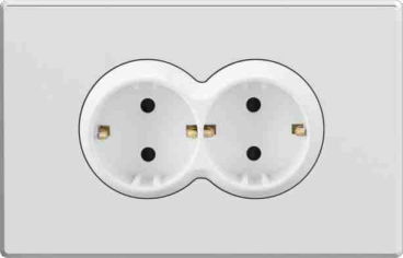 Twin 2P+E schuko socket mechanism