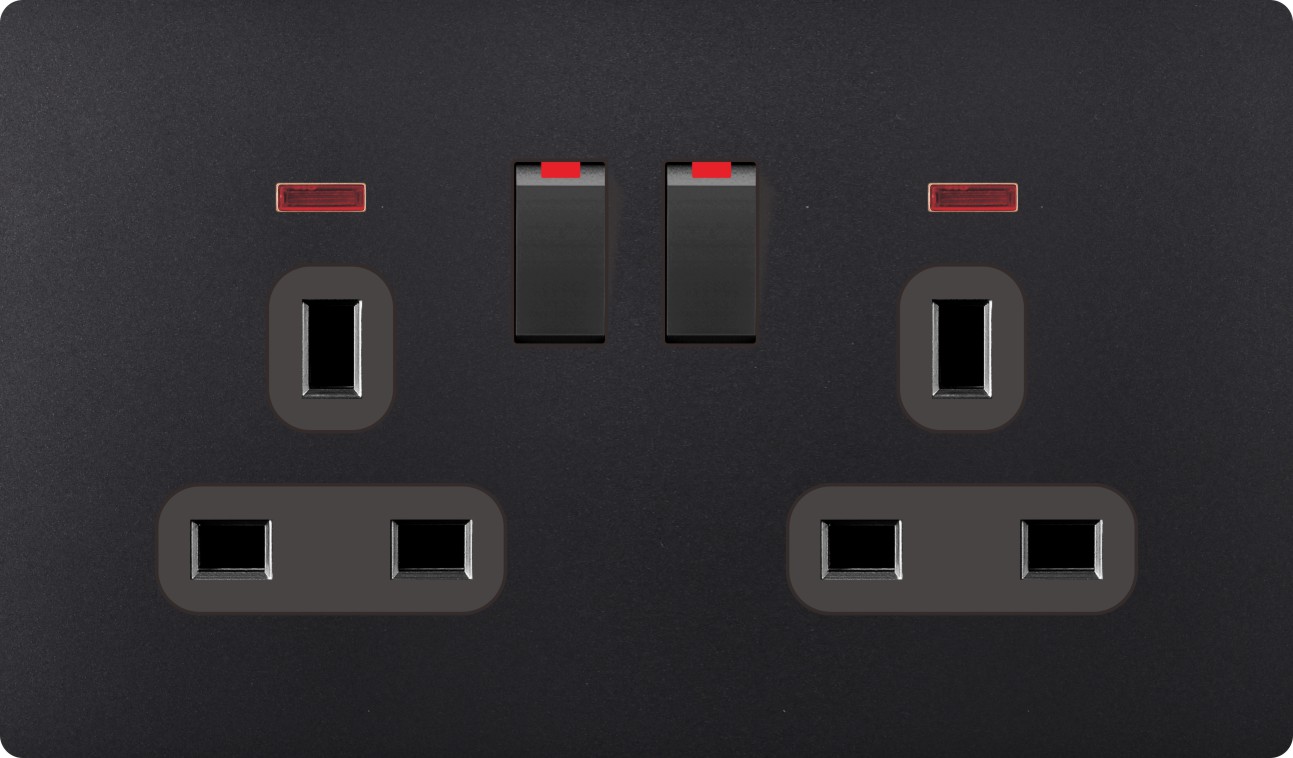 BS  twin 13A switched socket