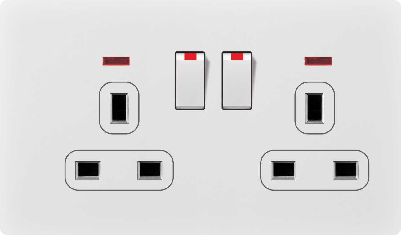 BS  twin 13A switched socket