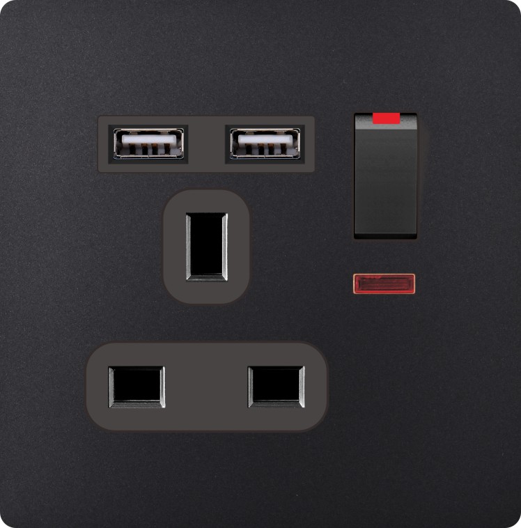 BS 13A switched socket