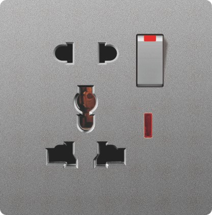 switched 2P universal socket