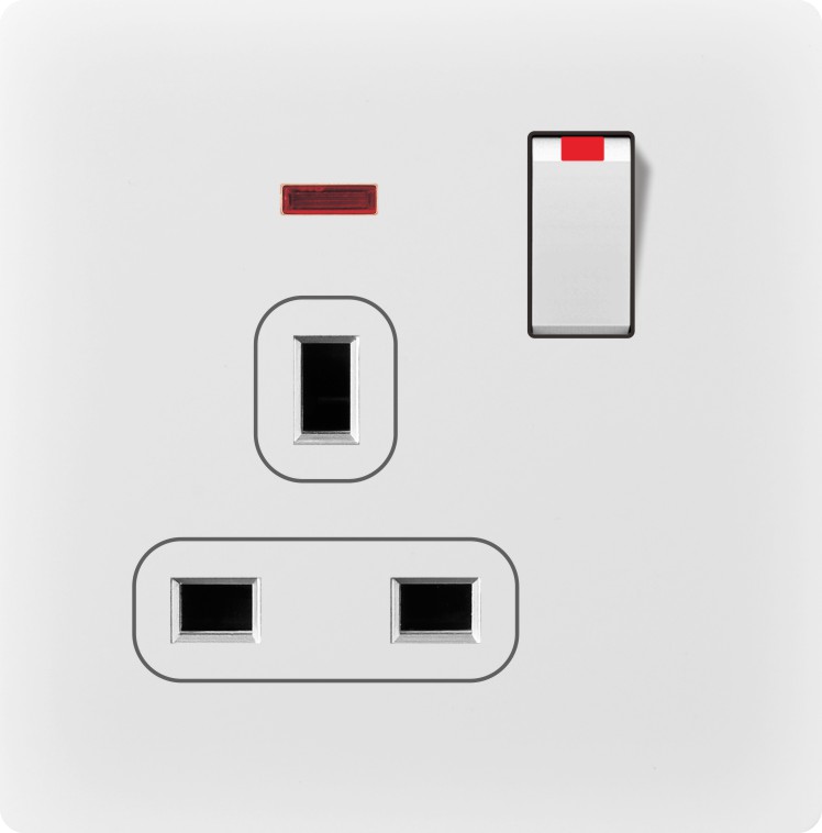 BS 13A switched socket