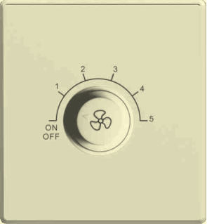 Fan speed regulator switch mechanism