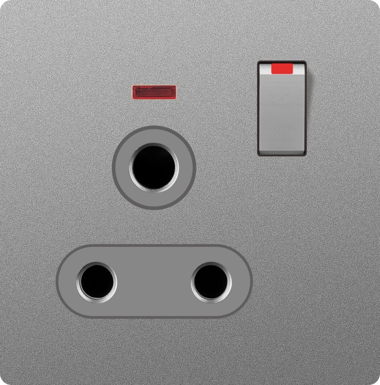 BS 15A switched socket