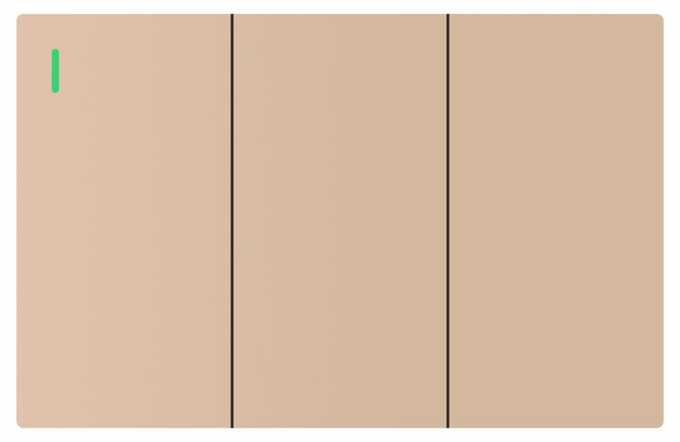 Three gang one way switch